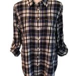 Lauren Ralph Lauren LRL Womens Size L Large Plaid Button Up Shirt Blue Photo 2