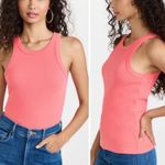 MOTHER ‘The Chin Ups‎ Tank’ in Coral Ribbed Stretchy High Neck Size Medium Orange Photo 1