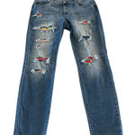 Judy Blue  Skinny Jeans Distressed With Multicolored Patches Size 1XL‎ Photo 0