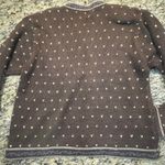 Christopher & Banks  Women Large Brown Zip-Up Snowflake‎ Cardigan Embriodered Photo 8