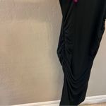 Venus  bodycon midi Tshirt dress in black, side ruching, short sleeve, NWOT, XS Photo 7