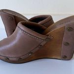 See By Chloe  Wood Heel Wedge Leather Brown Shoes EU 39 Photo 4