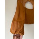 WAYF Burnt Orange Cropped Boho Top Size XS Photo 4