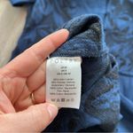 Poetry  embroidered navy blue black linen midi dress lagenlook art to wear size 2 Photo 8