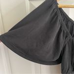 Blue Rain Elegant Black Ruffle Crop Top Size Small Emma Fluted dark romantic Photo 1