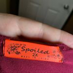 Spoiled Maroon/Red Scoop Neck Lace Accent Top 2X Photo 1