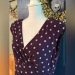 Ralph Lauren  Purple Ruched Sheath Dress V-Neck Cap Sleeve Photo 1