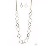 Paparazzi Backed Into A Corner Brass Necklace (347) Photo 1