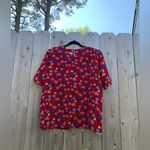 Ginger Jar 90s Floral red Shirt Short Sleeve Yellow Women's 12 blue‎ vintage Photo 1