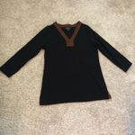 Ralph Lauren  women shirt long sleeves suede V neck, size large Photo 1