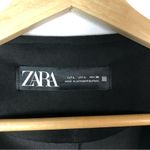 ZARA  Black Faux Suede Contrast Embroidered Jacket L Photo 5