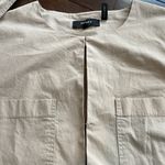 Theory  Jullitah B Split-Front Poplin Tunic Dress 3/4 Sleeve Tan Neutral Size 2 Photo 12