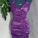 Grass Collection Grass Jeans Collection Purple Ruched Halter Dress Photo 0