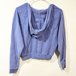 Free People  Movement Deep V Neck Purple Hooded Pullover Sweatshirt Size XS Photo 4