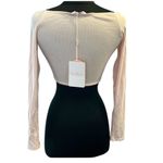 ✨Revolve Selkie Wrap Crop Top California Rib Bunny Ballerina Stone Sz Medium✨ Tan Photo 4