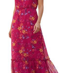 Old Navy  Floral Tiered Maxi Sundress Medium NWT Fuchsia Pink Summer Dress Photo 0