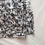 white and black paisley floral puff sleeve smocked dress Photo 2