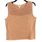 St. John Sport Tank Top Womens L Orange Knit Wool Blend Crochet Yacht Old Money Photo 3