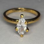 Vtg NV Nevada Silver Mines Gold Tone Marquise CZ Ring size 7 Photo 11