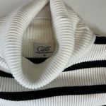 Cielo Black and White Striped Turtleneck Size M Photo 3
