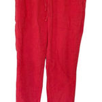 BRAX Linen Pants Womens Red straight Leg Drawstring Pockets Lightweight Photo 0