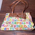 Dooney & Bourke Vintage Doodle Graffiti Monogram Purse Y2K Bag Coated Rainbow Photo 4