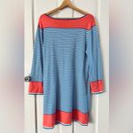 Sail To Sable STS  Preppy Striped Nautical Knit Dress Blue White Coral Size XL Photo 1