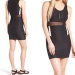 Topshop  Dress Size 10 Sleeveless Mesh Zip Front Black Sporty Stripe New Photo 8