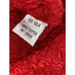 Go Silk Crinkle Fabric Red Lightweight Button Front Stretchy Blouse Top Sz PS Photo 14