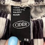 Cider  high rise elastic waist corduroy checkerboard wide leg pants Photo 4