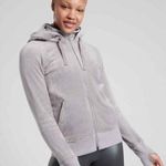 Athleta Grey Triumph Hoodie Double Cozy Karma Full Zip Jacket Women's Small Photo 0