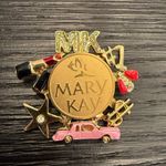 Mary Kay Brooch Pin Border Pink Cadillac Star Lipstick Dollar Sign Gold Tone Photo 1