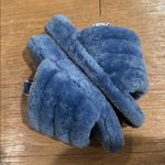 UGG  Fluff Yeah Blue Fuzzy Slipper Slides Size 8 Photo 6