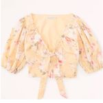 Abercrombie & Fitch A&F Tie-Front Puff Sleeve Top Photo 2