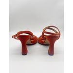 Anthropologie Angel Alarcon Puffy Ankle Strap Heels Size 37 Orange Velvet Photo 2