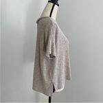 American Eagle  Boxy Ribbed T-Shirt‎ Small Tan Cream Oversized Elevated Basic Tee Photo 1