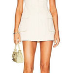 L'Academie L’academie Ashleigh Stretch Cotton Cargo Mini Dress in Khaki Beige XL Photo 0