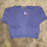 Aviator Nation  Bolt 2 Relaxed Crewneck sweatshirt Lavender and Neon Pink XL New Photo 4