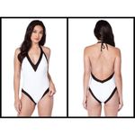 Trina Turk 💕💕 Jacquard Plunge One Piece Swimsuit Photo 2