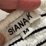 Vintage Strapless Top smocked striped ruffle crop womens White Black medium y2k Photo 1