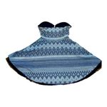 Free People Strapless Black Blue Embellished Frilly Skirt Dress Tulle Boho Small Photo 2