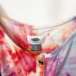 Old Navy  Medium Dress Handmade Tie Dye Linen Button Front Pockets Pink Boho 1750 Photo 8