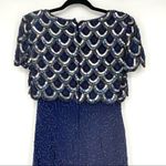 STENAY silk heavily beaded dress sequins cocktail cruise wedding size 2 vintage Silver Photo 4