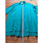 Ekouaer NWT  Teal Button Front Long Sleeve Shirt Dress Size XL Photo 2