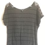 American Dream 2/$15  Striped T Crochet Sz XS Photo 0