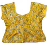 Nazila Couture Brocade Silk Choli Blouse, Medium Yellow Photo 0