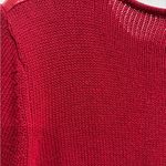 kim rogers Red Sweater Full Zip Front Jacket with Faux Leather Front Panels, PL Photo 5