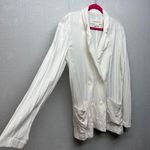 Treasure & Bond Linen Blend Double Breasted White Beach Blazer Womens Medium Photo 5