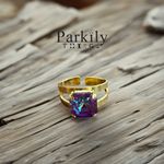 Handcrafted ring made with burgundy delite Swarovski crystal adjustable fit Purple Photo 1