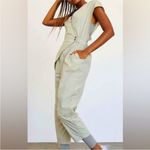 Free People New Movement Road Ahead Onesie Khaki Beige Cropped Jumpsuit Photo 4